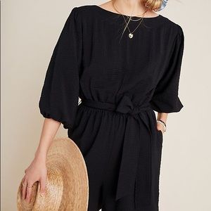 Anthropologie Blk Francesca Balloon Sleeve Romper